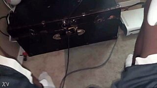 Teen strokes his small cock during skyrim gameplay session in casual fun