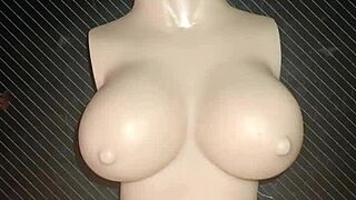 dolly casually asks for anal sex and he squeezes her small tits during the intimate session