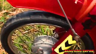 wild african wife queen rides ex boyfriend's big dick in ghetto for creampie fun