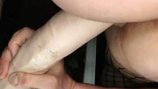 Halloween milf hints at riding that huge dildo