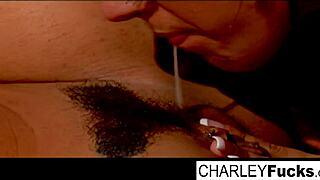 Charlie, wanna have some slippery and wet fun with sexy brunette Capri, licking her big tits and wet pussy?
