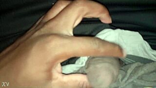 Teen strokes his small cock during skyrim gameplay session in casual fun