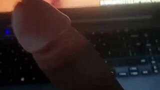 Masturbating intensely to a compilation of big tits while cumming hard with my big black cock in hand.