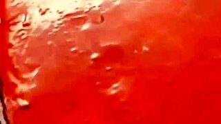 Horny teen licks goddess feet in femdom fantasy at outdoor party with small cock