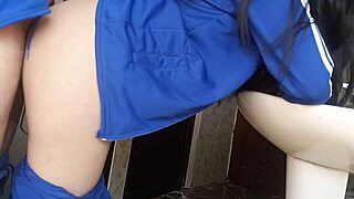 Recording schoolgirl in quickie fuck in school bathroom