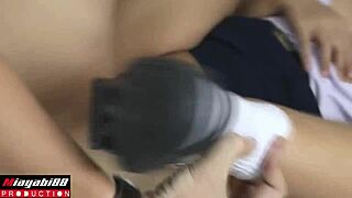 thai student slut gets asian ass creampied by monster cock