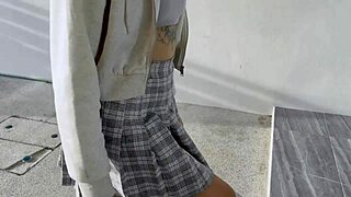 I couldn't hold back from spanking my cute blonde girlfriend's ass hard until she screamed!