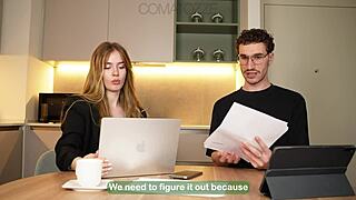 Big tit secretary failed at her job so boss fucks curvy milf in bedroom with big cock creampie.