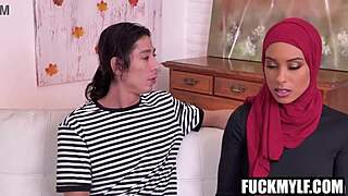 Lonely hijab wife tempts the foreign exchange student into taboo seduction