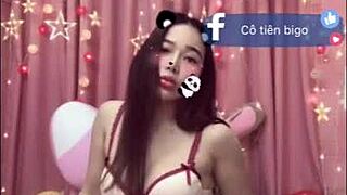 Asian webcam girl with big ass and small tits performs sexy bigo show in 2019 chat.