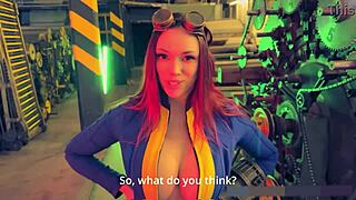 Vault dweller presents the ultimate life-changing arrangement with cosplay beauty in wet pussy action.