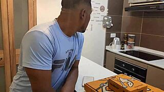 As the busty bunny Jennie, I dance in kitchen shorts before fucking pizza delivery guy in hot interracial casting.