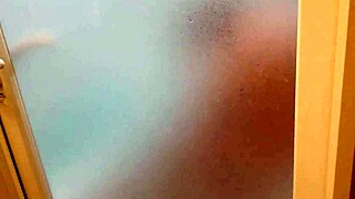 Why does this Japanese wife feel so good during standing masturbation with her wet pussy?