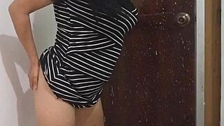 Look at my sexy stepmother dancing with her cute ass flashing before the wedding