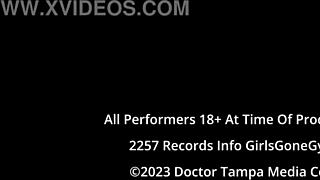 The problematic patient Sandra Chappelle spreads legs in latex gloves backstage. Curly Latina with small tits teases as patient.