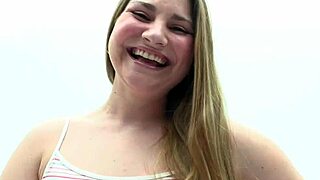 Watch This Young Blonde Swallow Every Drop Of Cum!