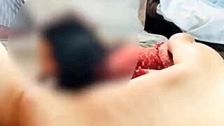 doña mary in red dress gets creampied after collecting gym tanda