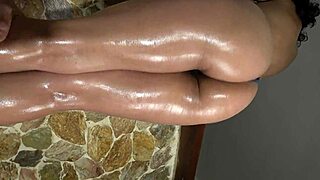 What a stunning view of xattlalust's oiled beautiful butt and legs in red and dark blue panties