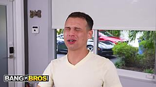 hayley andrews teases her stepbrother for a party pass and gets her phat ass drilled