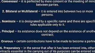 What are the key points in the law on partnership?