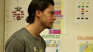 Slipping into the pants of that cute brunette office slut for some action