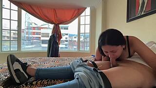 Horny blonde secretary removes condom from coworker during office interview, letting him cum inside her vagina