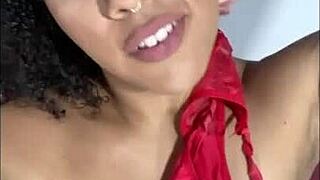 Wow, cute ebony babe masturbates in panties for xvideos follower!