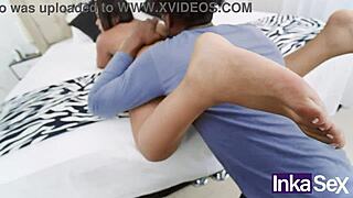 andrea andrade, the busty peruvian teen from the jungle, gets caught by a fake trainer