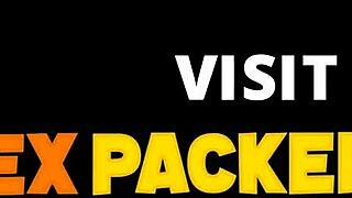 hot blonde model in town sucks off bartender with deepthroat action on his big cock