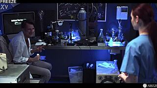 The mad scientist freezes his young 18+ lab partner Matty Mila, then fucks her till she squirts wildly.