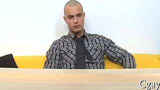 Suggestive gay blowjob in POV with intense cock sucking action