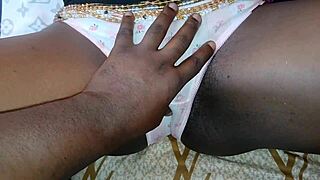 Ebony teen 18+ girlfriend in tight panties always comes back for more homemade pussy fucking!