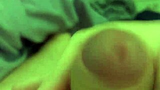 i'm masturbating naked while watching porn with this big homemade monster cock in hand.