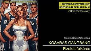 in this hungarian european roleplay, a group gathers for a gangbang with the basketball team, including banging and jerk off instructions in asmr style