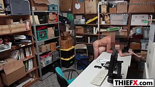 Nailing Hot Teen Burglar with Monster Cock in Garage Punishment