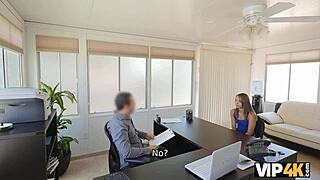 Petite 18+ Cutie Solves Money Problems Through Office Sex Interview