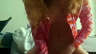 Teen girl with dildo feels horny and starts teasing in her homemade solo session