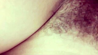 POV closeup shows my husband's balls caressing her giant clit