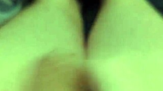 i'm masturbating naked while watching porn with this big homemade monster cock in hand.