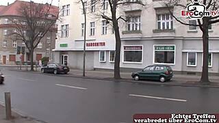 Normal German teen 18+ persuaded to sex on the street