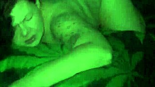 Specific sounds of passionate interracial moaning fill the air during intense encounter.