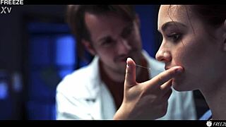 The mad scientist freezes his young 18+ lab partner Matty Mila, then fucks her till she squirts wildly.