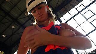 Shelby moon's huge natural boobs get playful at work