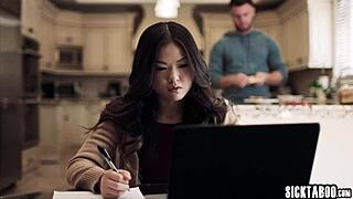 I crave that big cock sex so bad, jealous Asian teen Lulu Chu says before masturbation and blowjob with Slimthick Vic