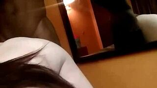 Thick white girl fucks husband.