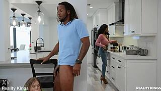 uh, i'm spoiling her dinner in the kitchen with pov blowjob and cowgirl riding, ya know, reality kings style