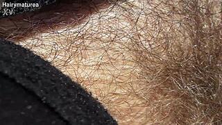 Hairy Mature Woman Flashing Pussy In The Car Outdoors