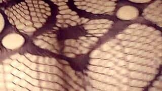 Slutty Filipina tries first anal fuck in fishnet stockings with huge cock