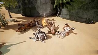 Wild Life game has Tali Kenda and Lazra in this hot lesbian sex orgy with big ass fingering 😈