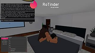 Roblox character engages in intense roleplay with massive partner